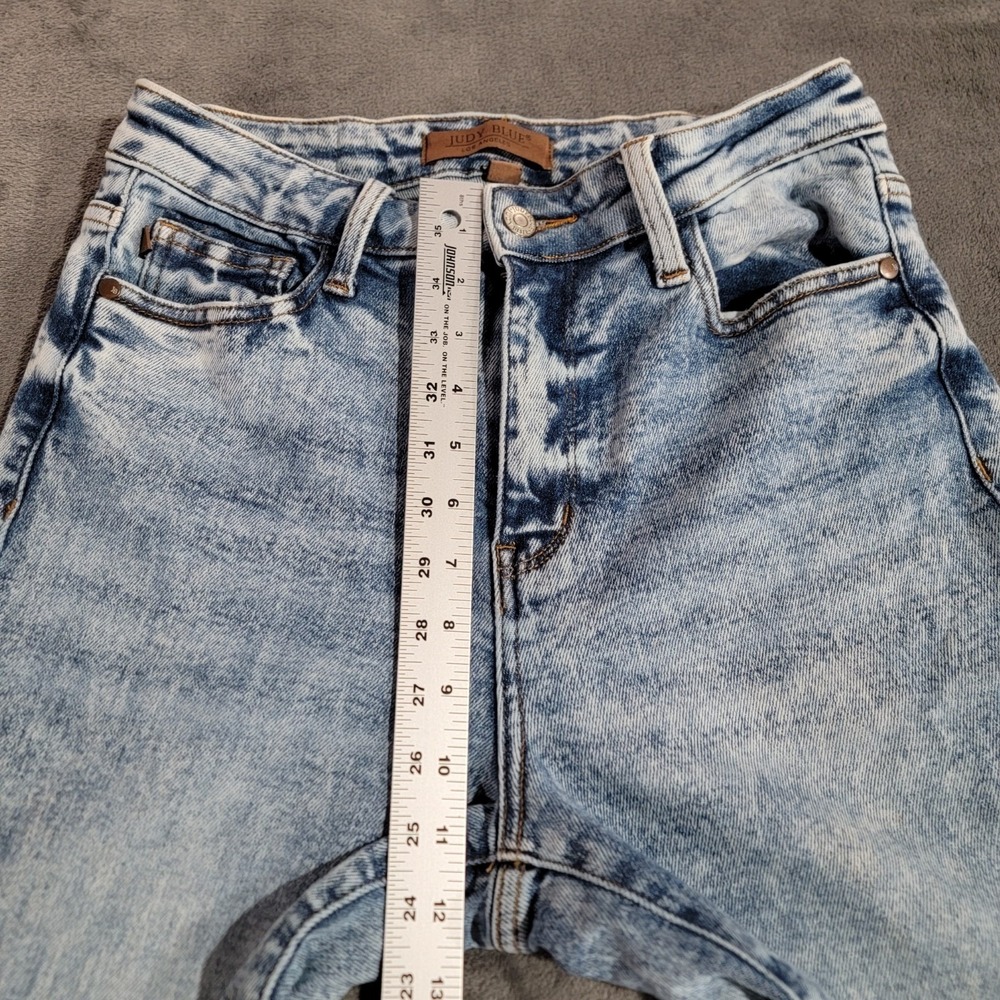 Judy Blue Brink Jeans Women 5/27 Acid Wash High Rise Raw Hem Stretch Denim Retro - Picture 7 of 10